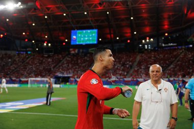 Cristiano Ronaldo UEFA Euro 2024 maçı sırasında Portekiz ve Çek Cumhuriyeti milli takımları arasında Red Bull Arena, Leipzig, Almanya (Maciej Rogowski)