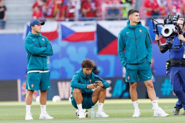 Joao Neves, Joao Felix, Antonio Silva UEFA Euro 2024 maçında Portekiz ve Çek Cumhuriyeti milli takımları arasında Red Bull Arena, Leipzig, Almanya (Maciej Rogowski))