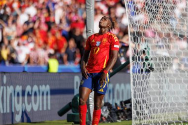 Nico Williams UEFA Euro 2024 maçı sırasında İspanya ve Hırvatistan milli takımları arasında Olympiastadion, Berlin, Almanya 'da oynanan maçta (Maciej Rogowski)