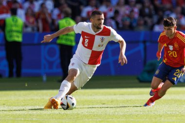 UEFA Euro 2024 'te İspanya ve Hırvatistan milli takımları arasında oynanan Olympiastadion, Berlin, Almanya (Maciej Rogowski) maçında Matteo Kovaciç)