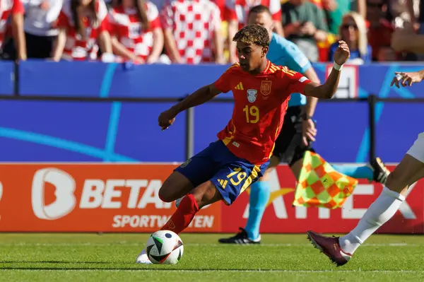 stock image Lamine Yamal  during UEFA Euro 2024 game between national teams of Spain and Croatia at Olympiastadion, Berlin, Germany (Maciej Rogowski)