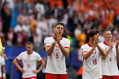 Jan Bednarek UEFA Euro 2024 maçı sırasında Polonya ve Hollanda milli takımları arasında Olympiastadion, Berlin, Almanya (Maciej Rogowski)
