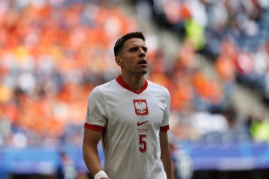 Jan Bednarek UEFA Euro 2024 maçı sırasında Polonya ve Hollanda milli takımları arasında Olympiastadion, Berlin, Almanya (Maciej Rogowski)