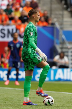 Bart Verbruggen UEFA Euro 2024 maçı sırasında Polonya ve Hollanda milli takımları arasında Olympiastadion, Berlin, Almanya (Maciej Rogowski)