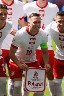 Piotr Zielinski UEFA Euro 2024 maçı sırasında Polonya ve Hollanda milli takımları arasında Olympiastadion, Berlin, Almanya (Maciej Rogowski))