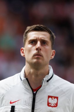 Taras Romanczuk UEFA Euro 2024 maçı sırasında Polonya ve Hollanda milli takımları arasında Olympiastadion, Berlin, Almanya (Maciej Rogowski))