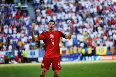 Robert Lewandowski, Fransa ve Polonya milli takımları arasında oynanan UEFA Euro 2024 maçında attığı gol sonrasında Almanya 'nın Dortmund kentinde (Maciej Rogowski)