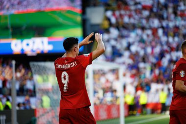 Robert Lewandowski, Fransa ve Polonya milli takımları arasında oynanan UEFA Euro 2024 maçında attığı gol sonrasında Almanya 'nın Dortmund kentinde (Maciej Rogowski)