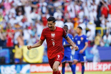 Robert Lewandowski, Fransa ve Polonya milli takımları arasında oynanan UEFA Euro 2024 maçında attığı gol sonrasında Almanya 'nın Dortmund kentinde (Maciej Rogowski)