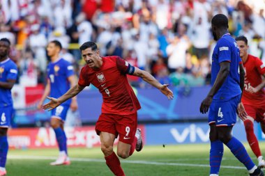 Robert Lewandowski, Fransa ve Polonya milli takımları arasında oynanan UEFA Euro 2024 maçında attığı gol sonrasında Almanya 'nın Dortmund kentinde (Maciej Rogowski)