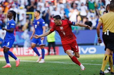 Robert Lewandowski, Fransa ve Polonya milli takımları arasında oynanan UEFA Euro 2024 maçında attığı gol sonrasında Almanya 'nın Dortmund kentinde (Maciej Rogowski)