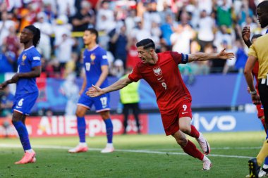 Robert Lewandowski, Fransa ve Polonya milli takımları arasında oynanan UEFA Euro 2024 maçında attığı gol sonrasında Almanya 'nın Dortmund kentinde (Maciej Rogowski)