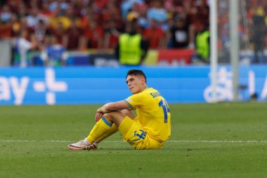 Georgiy Sudakov UEFA Euro 2024 maçında MHPArena, Stuttgart, Almanya 'da Ukrayna ve Belçika milli takımları arasında görüldü. 