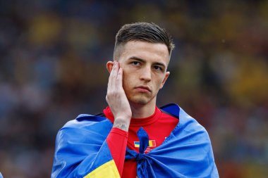 Anatoliy Trubin UEFA Euro 2024 maçında MHPArena, Stuttgart, Almanya 'da milli takımlar arasında görüldü. 