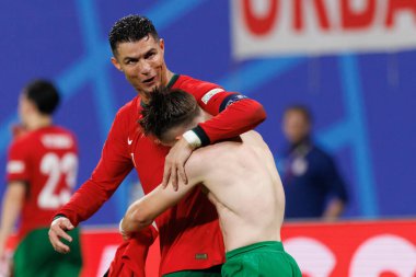 Cristiano Ronaldo ve Francisco Conceicao, Portekiz ve Çek Cumhuriyeti milli takımları arasında oynanan UEFA Euro 2024 maçında Red Bull Arena 'da (Maciej Rogowski)