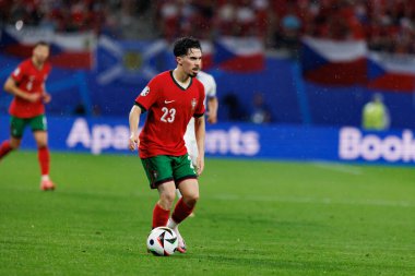 Vitinha, UEFA Euro 2024 maçında Portekiz ve Çek Cumhuriyeti milli takımları arasında Red Bull Arena 'da görüldü (Maciej Rogowski)
