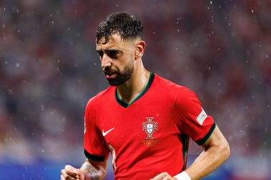 Bruno Fernandes, UEFA Euro 2024 maçında Portekiz ve Çek Cumhuriyeti milli takımları arasında Red Bull Arena 'da (Maciej Rogowski)