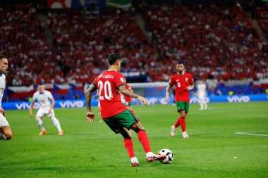 Joao Cancelo, UEFA Euro 2024 maçında Portekiz ve Çek Cumhuriyeti milli takımları arasında Red Bull Arena 'da görüldü (Maciej Rogowski)