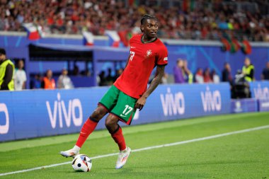 Rafael Leao, UEFA Euro 2024 maçında Portekiz ve Çek Cumhuriyeti milli takımları arasında Red Bull Arena 'da görüldü (Maciej Rogowski)
