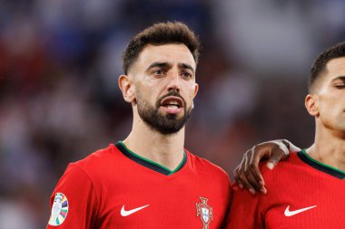 Bruno Fernandes, UEFA Euro 2024 maçında Portekiz ve Çek Cumhuriyeti milli takımları arasında Red Bull Arena 'da (Maciej Rogowski)