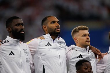 Antonio Rudiger, Jonathan Tan, Maximilian Mittelstadt, İsviçre ve Almanya milli takımları arasında oynanan UEFA Euro 2024 maçında Deutsche Bank Park 'ta (Maciej Rogowski)
