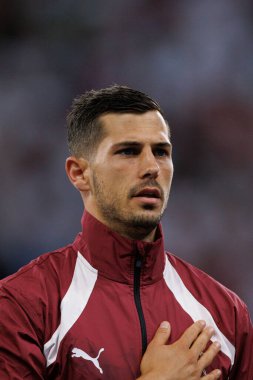 Remo Freuler, İsviçre ve Almanya milli takımları arasında Deutsche Bank Park 'ta (Maciej Rogowski)