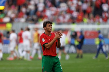 Joao Neves, UEFA Euro 2024 maçında Türkiye ve Portekiz milli takımları arasında Sinyal Iduna Park, Dortmund, Almanya 'da görüldü (Maciej Rogowski)