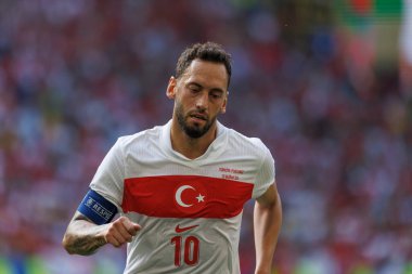 Hakan Calhanoğlu UEFA Euro 2024 maçında Türkiye ve Portekiz milli takımları arasında Signal Iduna Park, Dortmund, Almanya 'da görüldü (Maciej Rogowski)
