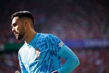 Diogo Costa, UEFA Euro 2024 maçında Türkiye ve Portekiz milli takımları arasında Sinyal Iduna Park, Dortmund, Almanya 'da görüldü (Maciej Rogowski)