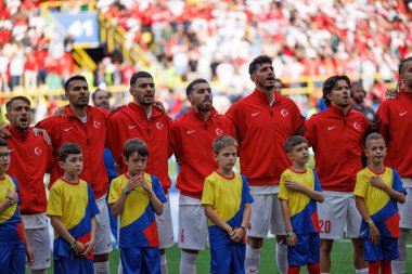 Türkiye 'nin oyuncuları UEFA Euro 2024 maçında Türkiye ve Portekiz milli takımları arasında Signal Iduna Park, Dortmund, Almanya' da görüldü (Maciej Rogowski)