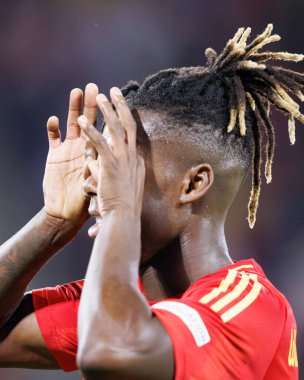 Nico Williams, İspanya ve Gürcistan milli takımları arasında oynanan UEFA Euro 2024 karşılaşmasında Almanya 'nın Köln kentinde düzenlenen RheinEnergieStadion' da kutlama yaparken görüldü (Maciej Rogowski)