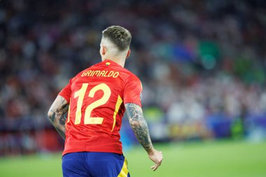 Alejandro Grimaldo, İspanya ve Gürcistan milli takımları arasında oynanan UEFA Euro 2024 turunda Almanya 'nın Köln kentinde oynanan RheinEnergieStadion' da görüldü (Maciej Rogowski)