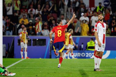 Fabian Ruiz, İspanya ve Gürcistan milli takımları arasında oynanan UEFA Euro 2024 karşılaşmasında Almanya 'nın Köln kentinde düzenlenen RheinEnergieStadion, Köln' de kutlama yaparken görüldü (Maciej Rogowski)