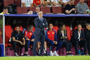Luis De La Fuente, İspanya ve Gürcistan milli takımları arasında oynanan UEFA Euro 2024 turunda Almanya 'nın Köln kentinde oynanan RheinEnergieStadion' da görüldü (Maciej Rogowski)