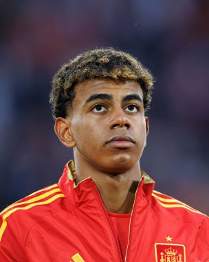 Lamine Yamal, İspanya ve Gürcistan milli takımları arasında oynanan UEFA Euro 2024 turu sırasında Almanya 'nın Köln kentinde görüldü (Maciej Rogowski)