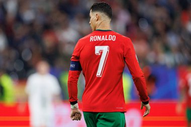 Cristiano Ronaldo, Portekiz ve Slovenya milli takımları arasında Almanya 'nın Deutsche Bank Park kentinde oynanan 16 maçın UEFA Euro 2024 raundunda görüldü (Maciej Rogowski)