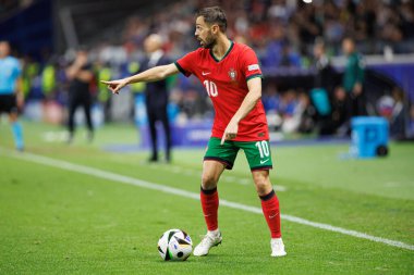 Bernardo Silva, Portekiz ve Slovenya milli takımları arasında Almanya 'nın Deutsche Bank Park kentinde oynanan 16 maçlık UEFA Euro 2024 raundunda görüldü (Maciej Rogowski)