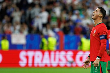 Cristiano Ronaldo, Portekiz ve Slovenya milli takımları arasında Almanya 'nın Deutsche Bank Park kentinde oynanan 16 maçın UEFA Euro 2024 raundunda görüldü (Maciej Rogowski)