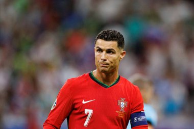 Cristiano Ronaldo, Portekiz ve Slovenya milli takımları arasında Almanya 'nın Deutsche Bank Park kentinde oynanan 16 maçın UEFA Euro 2024 raundunda görüldü (Maciej Rogowski)