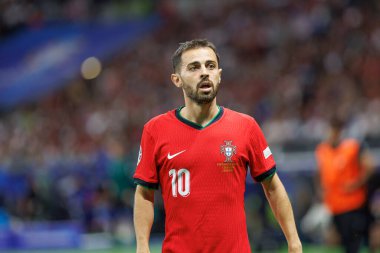 Bernado Silva, Portekiz ve Slovenya milli takımları arasında Almanya 'nın Deutsche Bank Park kentinde oynanan 16 maçlık UEFA Euro 2024 raundunda görüldü (Maciej Rogowski)