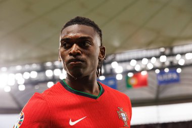 Rafael Leao, Portekiz ve Slovenya milli takımları arasında Almanya 'nın Deutsche Bank Park kentinde oynanan 16 maçlık UEFA Euro 2024 turunda görüldü (Maciej Rogowski)