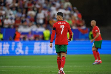Cristiano Ronaldo, Portekiz ve Slovenya milli takımları arasında Almanya 'nın Deutsche Bank Park kentinde oynanan 16 maçın UEFA Euro 2024 raundunda görüldü (Maciej Rogowski)