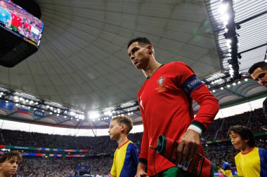 Cristiano Ronaldo, Portekiz ve Slovenya milli takımları arasında Almanya 'nın Deutsche Bank Park kentinde oynanan 16 maçın UEFA Euro 2024 raundunda görüldü (Maciej Rogowski)
