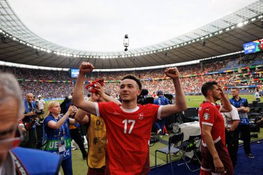 Ruben Vargas, UEFA Euro 2024 karşılaşmasında İsviçre ve İtalya milli takımları arasında Olympiastadion, Berlin, Almanya 'da görüldü (Maciej Rogowski)