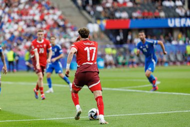 Ruben Vargas, UEFA Euro 2024 karşılaşmasında İsviçre ve İtalya milli takımları arasında Olympiastadion, Berlin, Almanya 'da görüldü (Maciej Rogowski)