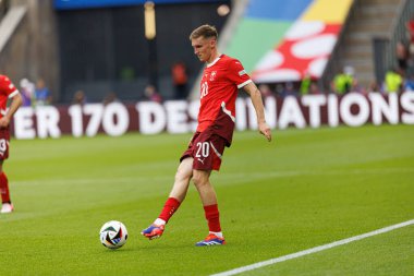 Michael Aebischer, İsviçre ve İtalya milli takımları arasında Almanya 'nın başkenti Berlin' de oynanan 16 maçlık UEFA Euro 2024 raundunda görüldü (Maciej Rogowski)