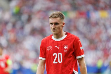 Michel Aebischer, İsviçre ve İtalya milli takımları arasında Almanya 'nın başkenti Berlin' de oynanan 16 maçlık UEFA Euro 2024 turunda görüldü (Maciej Rogowski)