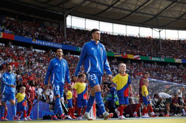 Alessandro Bastoni, UEFA Euro 2024 turunda İsviçre ve İtalya milli takımları arasında Olympiastadion, Berlin, Almanya 'da görüldü (Maciej Rogowski)