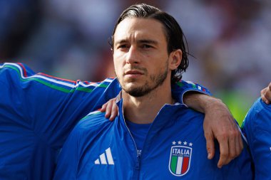 Matteo Darmian, İsviçre ve İtalya milli takımları arasında Almanya 'nın başkenti Berlin' de oynanan 16 maçlık UEFA Euro 2024 turunda görüldü (Maciej Rogowski))