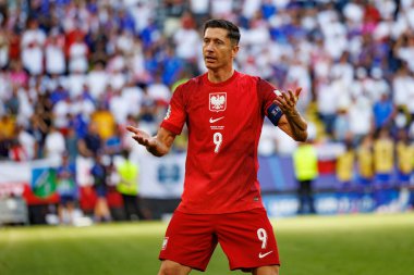 Robert Lewandowski, Fransa ve Polonya milli takımları arasında oynanan UEFA Euro 2024 maçında attığı gol sonrasında Almanya 'nın Dortmund kentinde (Maciej Rogowski)